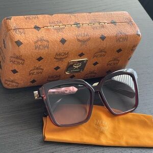 MCM Burgundy Square Gradient Sunglasses
